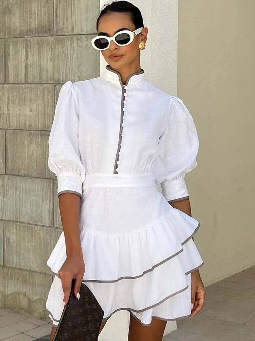 Sara Patchwork Turtleneck Mini Dress