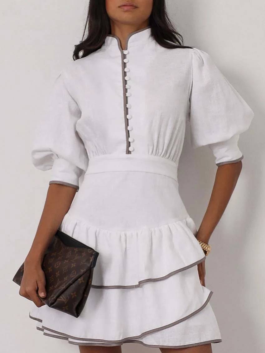 Sara Patchwork Turtleneck Mini Dress