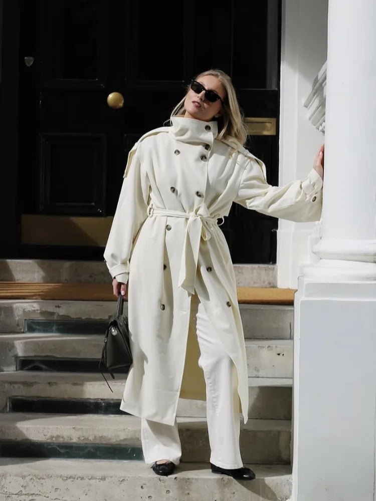 Καμπαρντίνα Sarah με ψηλό γιακά και ζώνη