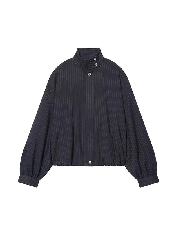 Saskia Striped Stand Collar Jacket