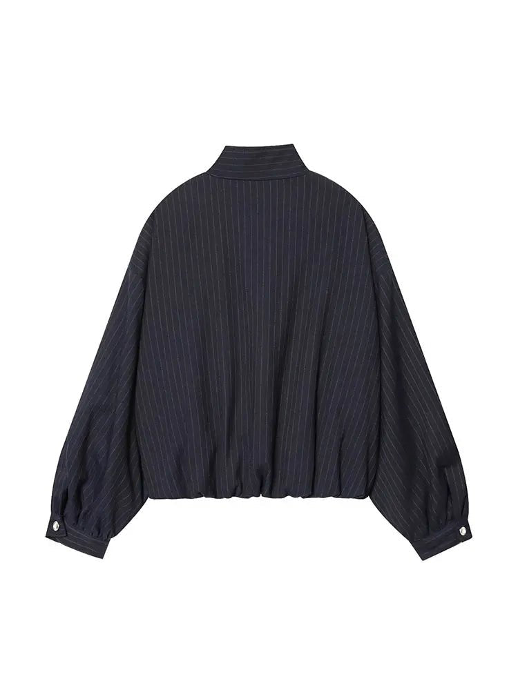 Saskia Striped Stand Collar Jacket