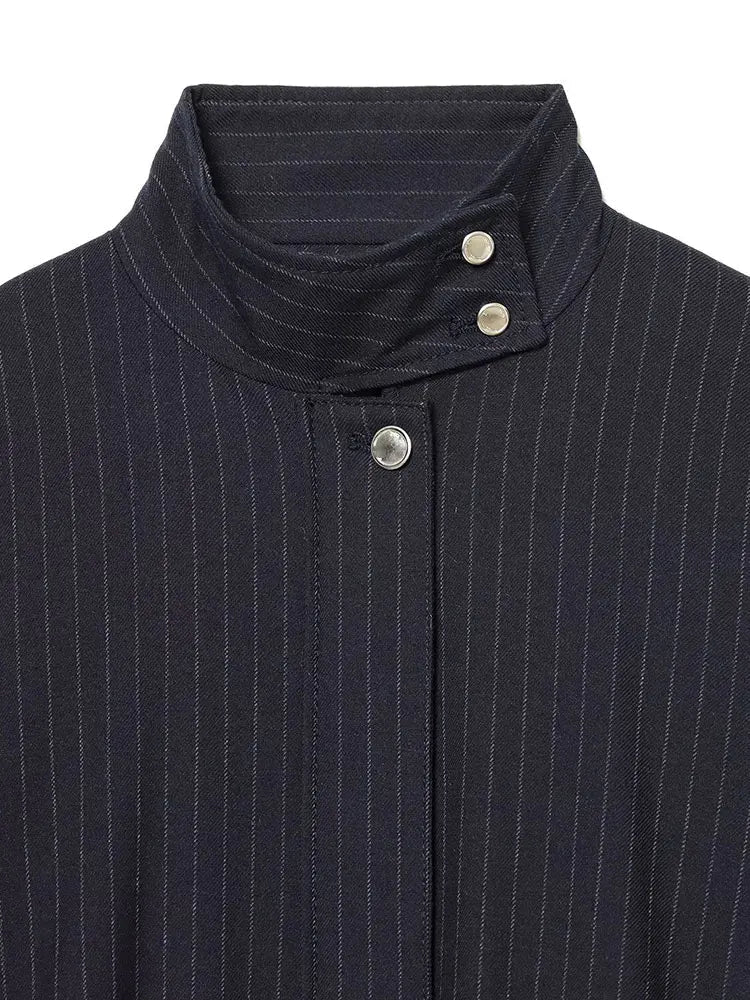 Saskia Striped Stand Collar Jacket