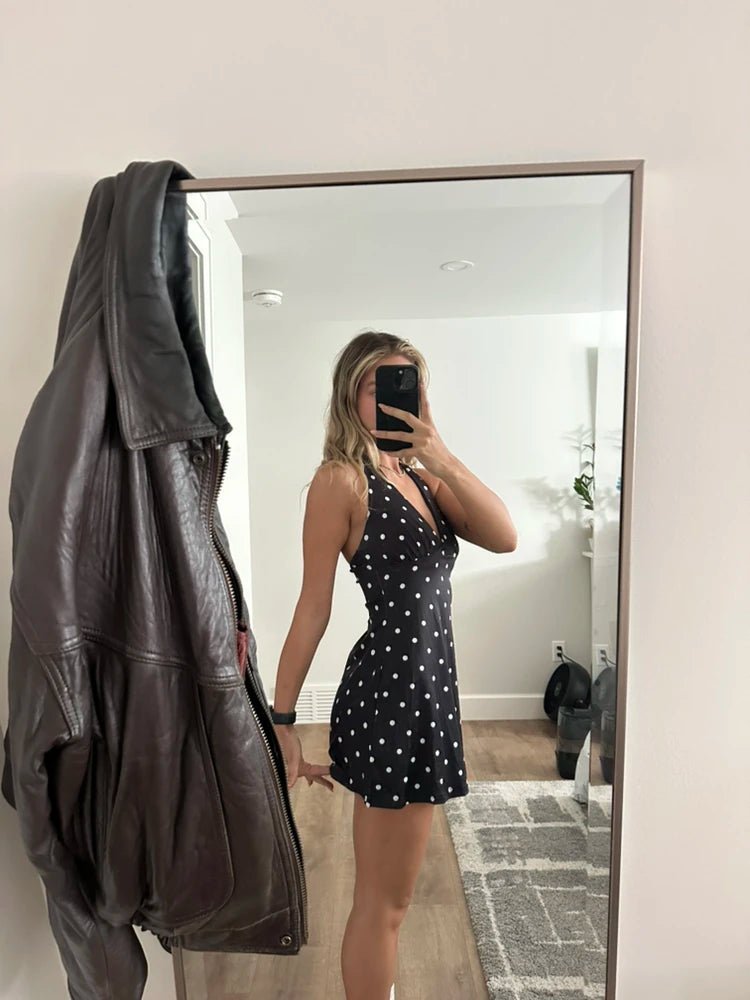 Sofia Backless Polka Dot Mini Dress