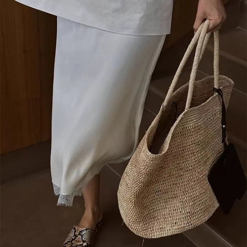 Χειροποίητη τσάντα tote Sophia από ρατάν