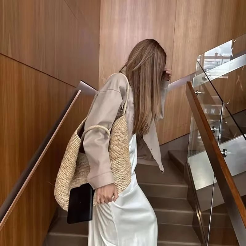 Χειροποίητη τσάντα tote Sophia από ρατάν