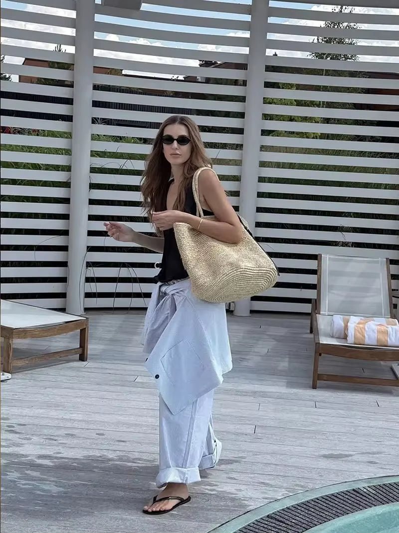 Χειροποίητη τσάντα tote Sophia από ρατάν