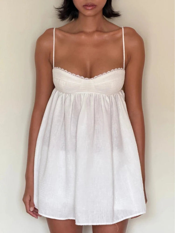 Κοντό σετ babydoll με τελείωμα από δαντέλα Sophia