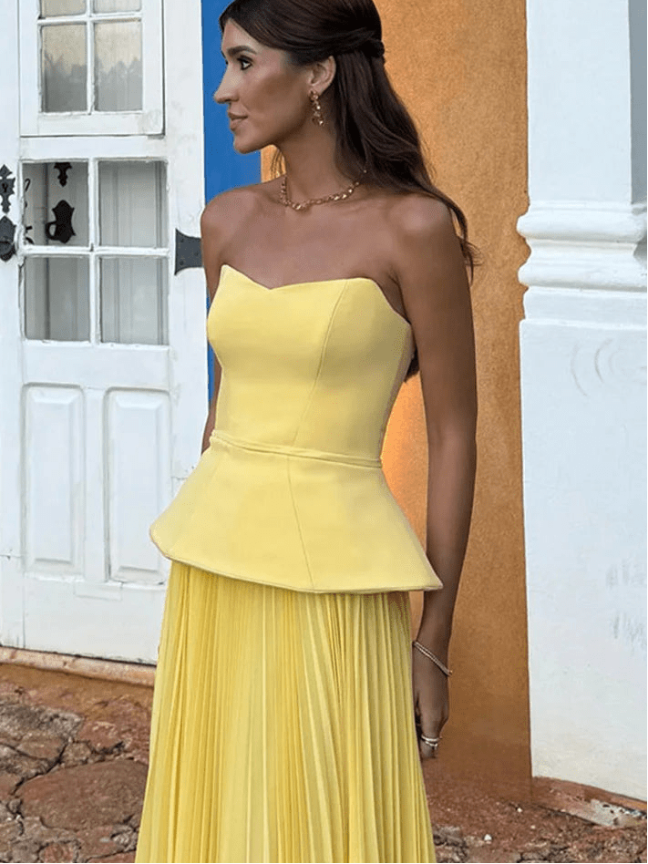Σετ Sophia με πλισέ καλοκαιρινή φούστα
