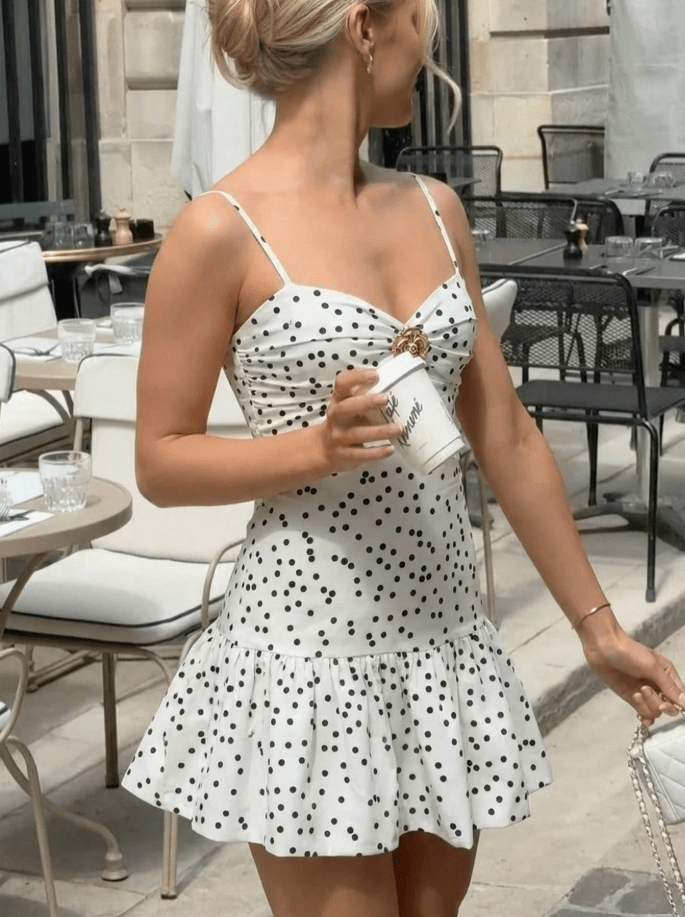 Μίνι φόρεμα Sophia με πουά μοτίβο