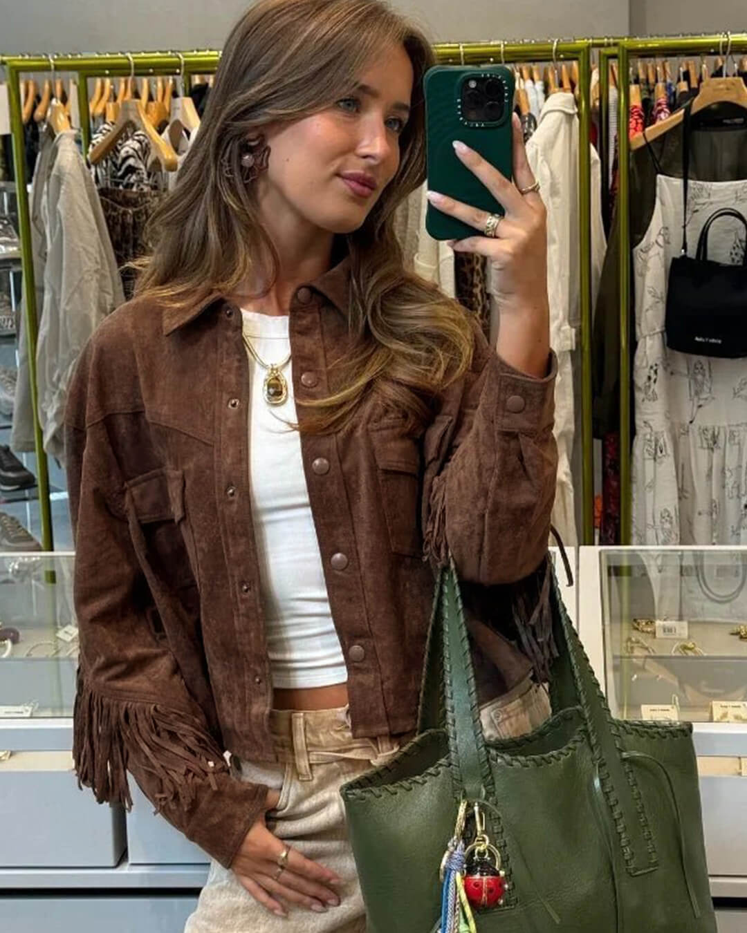 Sophia Tassel Suede Jacket
