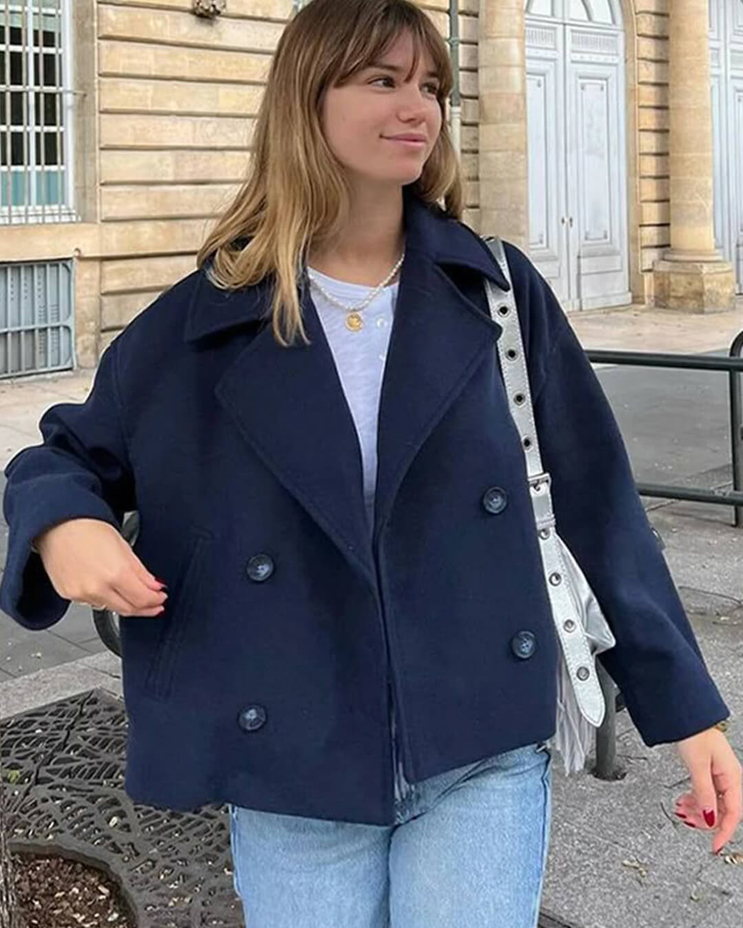 Κοντό παλτό Suzane με διπλή σειρά κουμπιών
