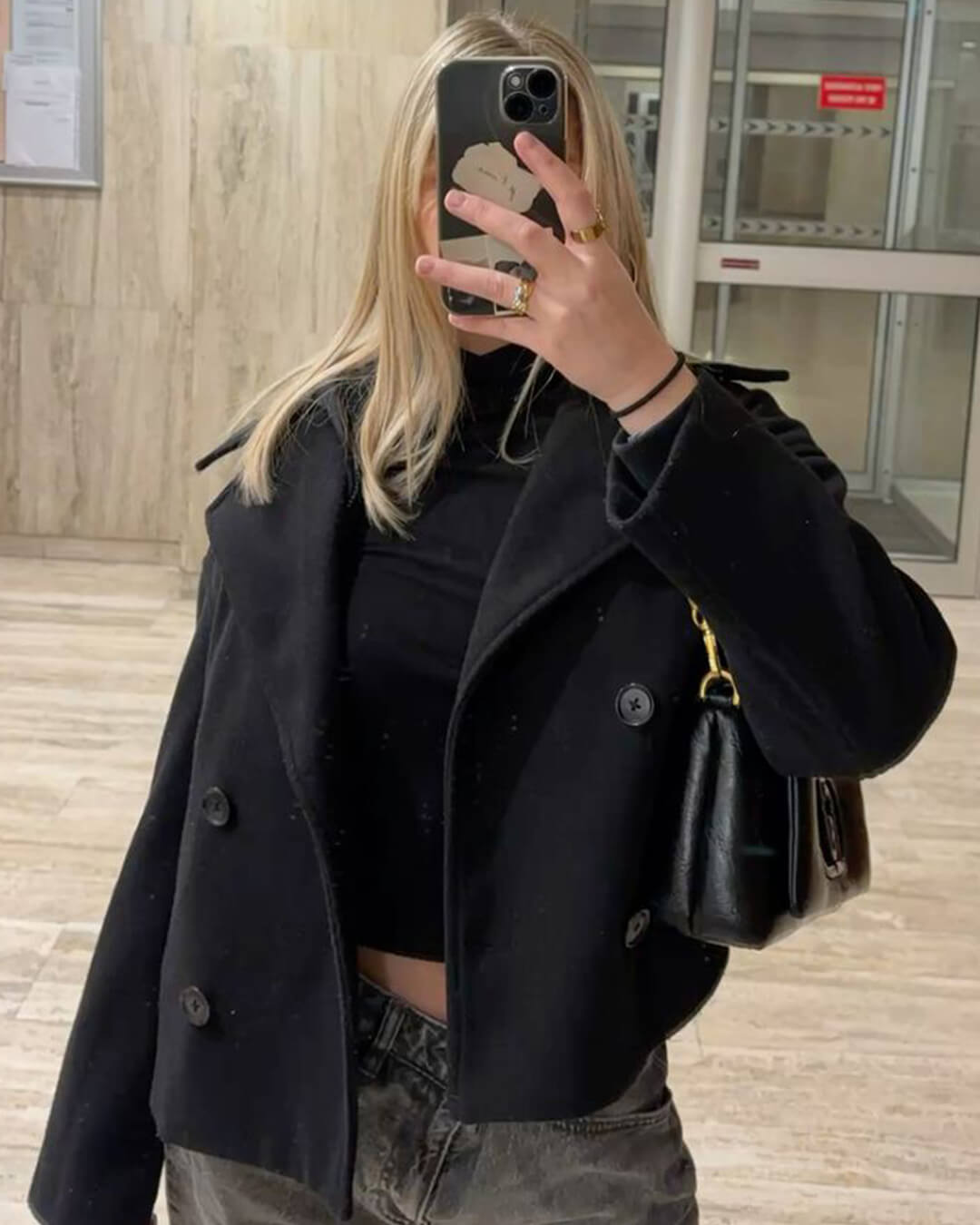 Κοντό παλτό Suzane με διπλή σειρά κουμπιών