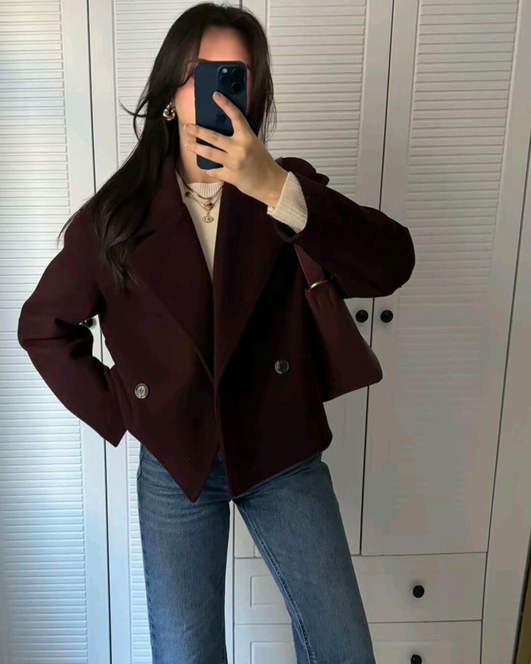 Κοντό παλτό Suzane με διπλή σειρά κουμπιών