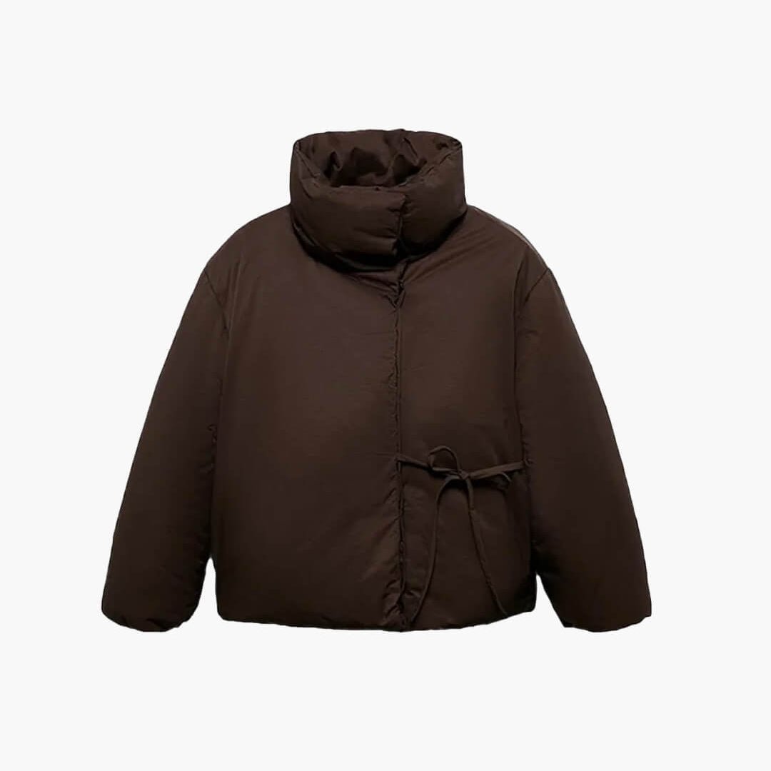 Μπουφάν puffer Suzy με ψηλό γιακά και δέσιμο
