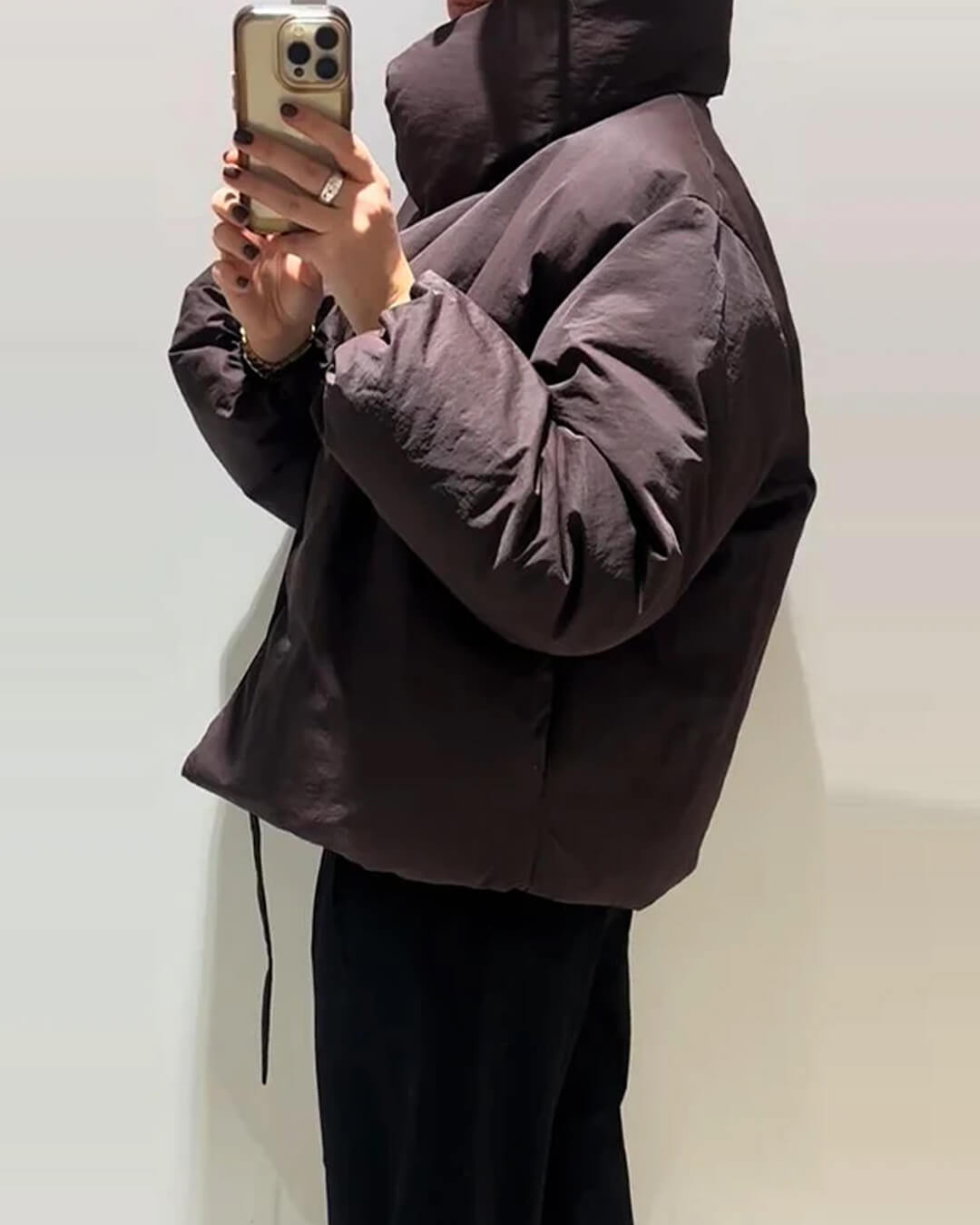 Μπουφάν puffer Suzy με ψηλό γιακά και δέσιμο