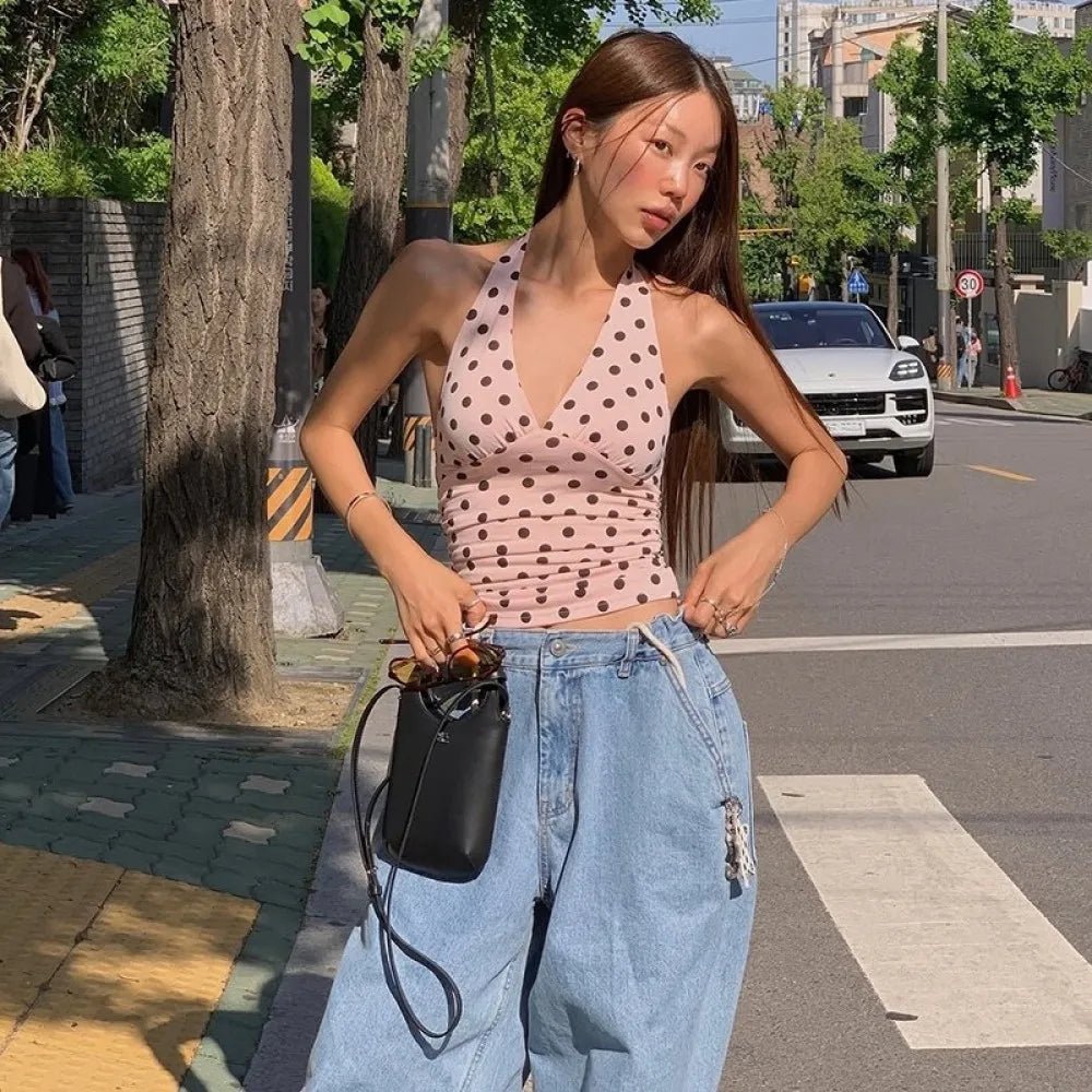 Tamsin Polka Dot Off-Shoulder Tank Top