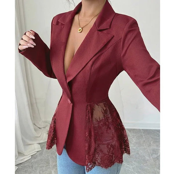 Taylor Lace Panel Tailored Blazer