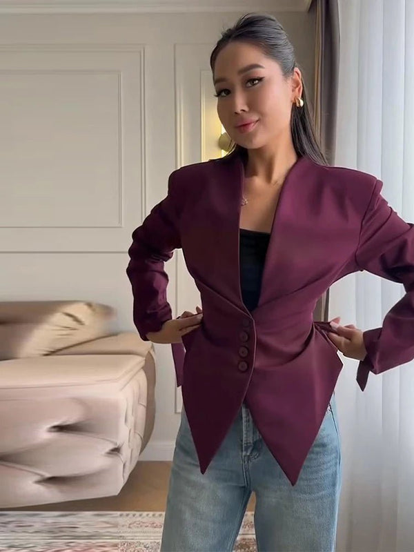 Tricia Structured Shoulder Cinched Blazer