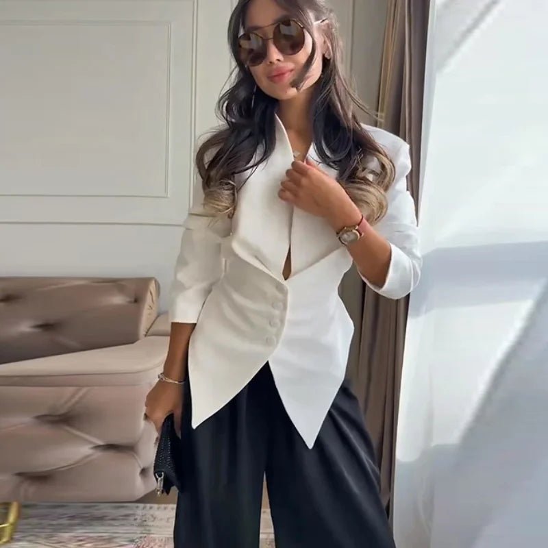 Tricia Structured Shoulder Cinched Blazer