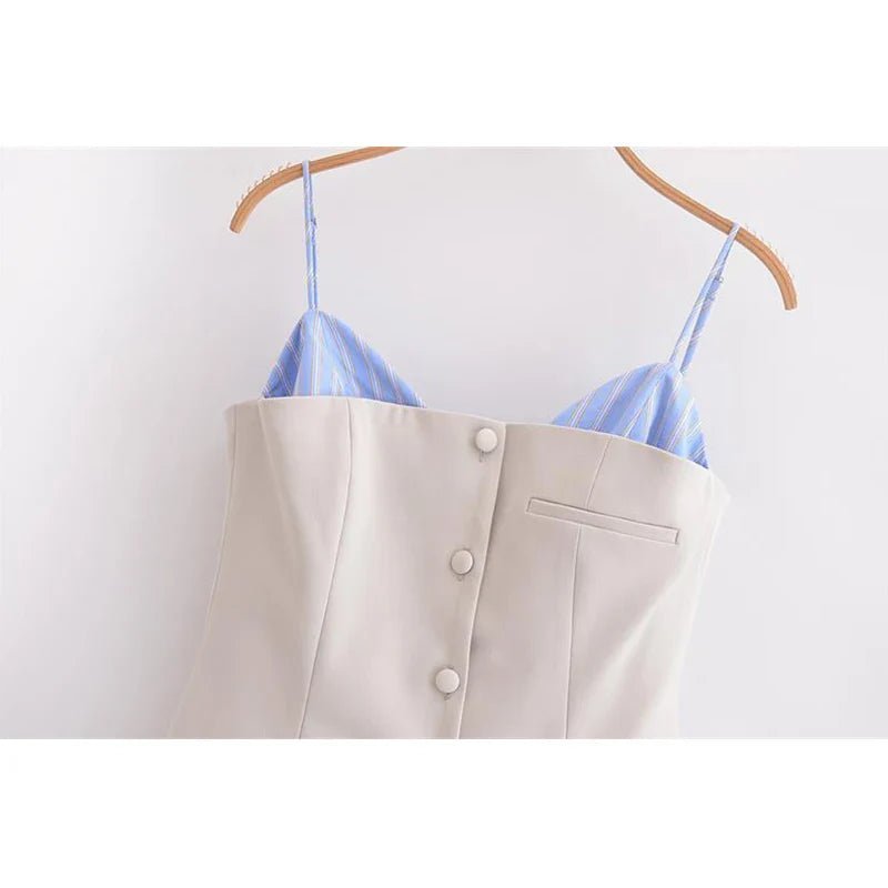 Μίνι φόρεμα Trina με ριγέ πλισέ κορσέ