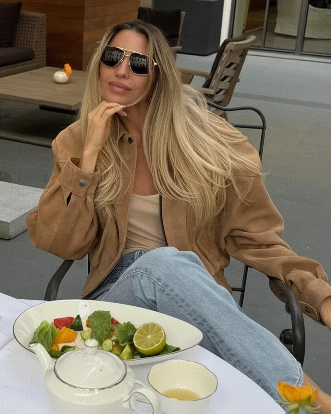 Σουέντ σακάκι με πέτο Trisha