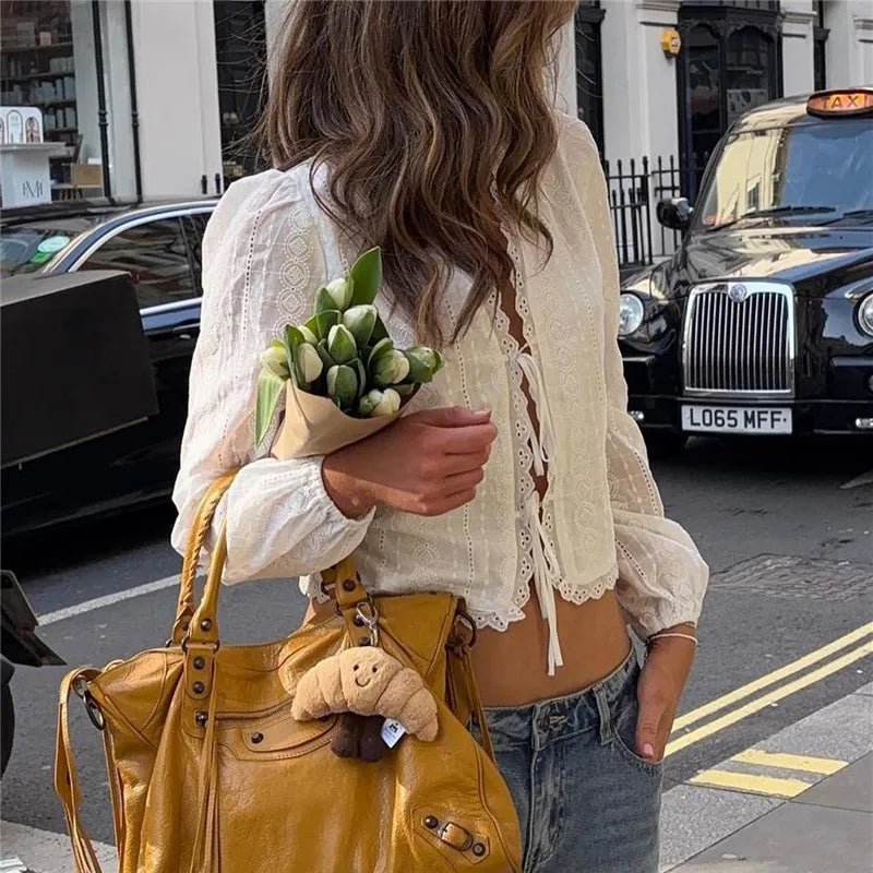 Ζακέτα Vesna σε boho στιλ, με κεντήματα και δεσίματα