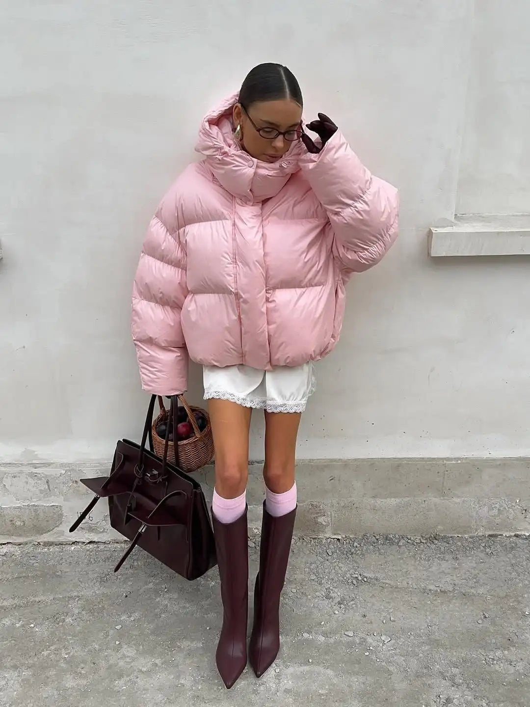 Μπουφάν Vina με κουκούλα και επένδυση puffer