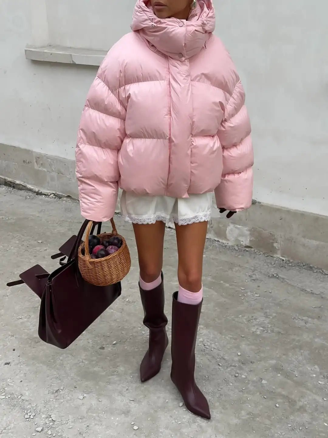 Μπουφάν Vina με κουκούλα και επένδυση puffer