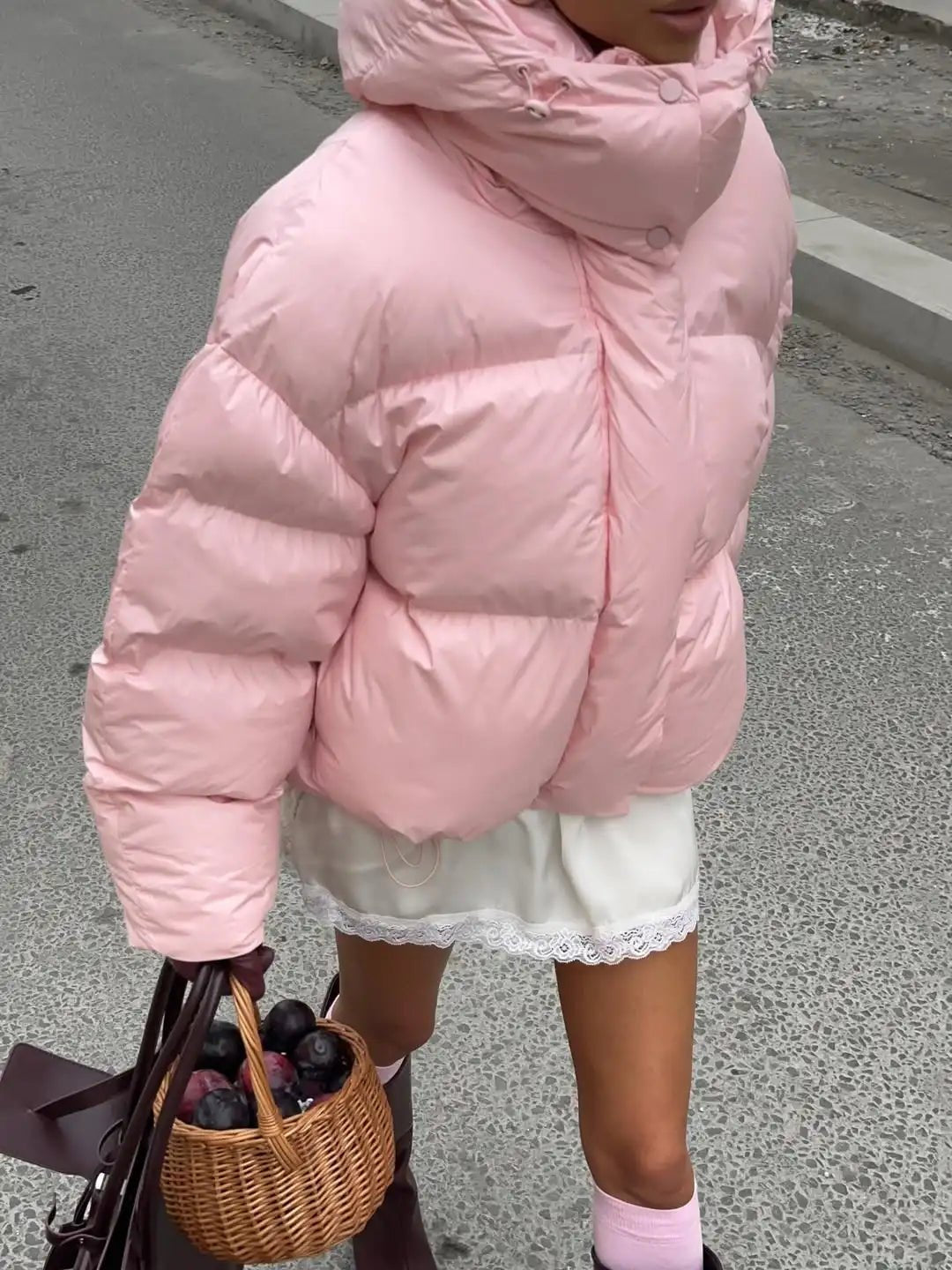 Μπουφάν Vina με κουκούλα και επένδυση puffer