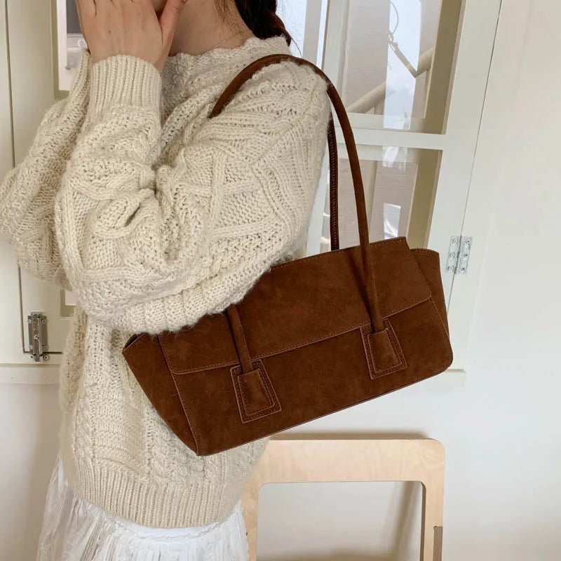 Τσάντα shopper Yara από συνθετικό σουέτ με παγιέτες