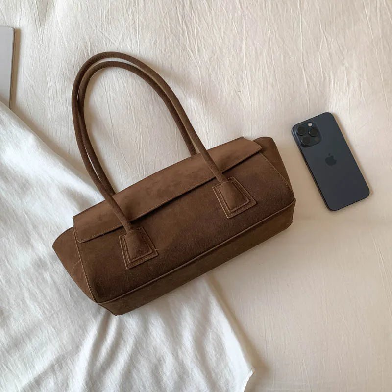 Τσάντα shopper Yara από συνθετικό σουέτ με παγιέτες