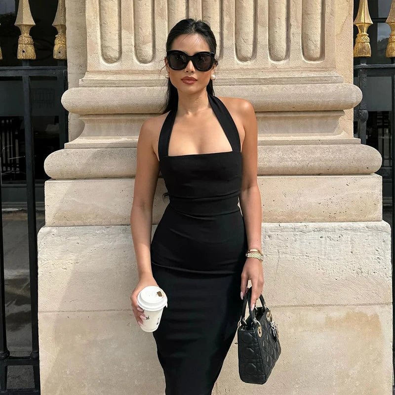 Yasmin Halter Neck Bodycon Maxi Dress