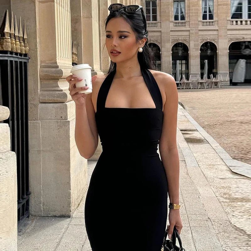 Yasmin Halter Neck Bodycon Maxi Dress