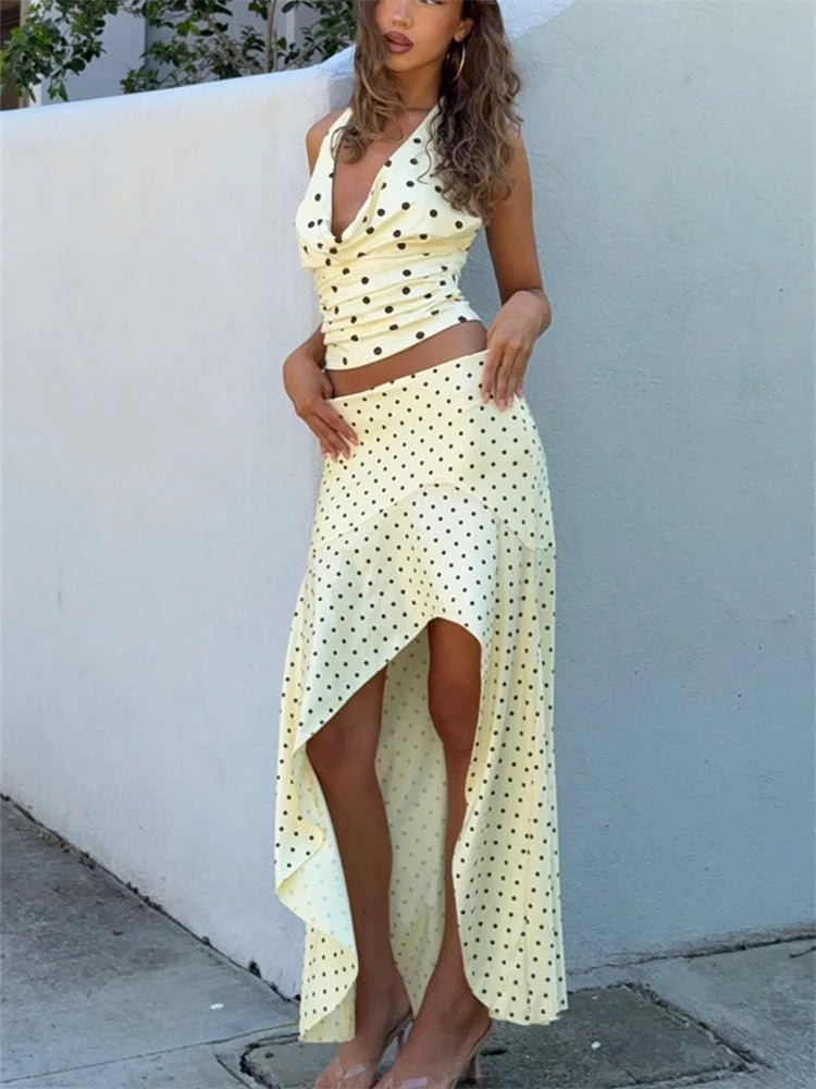 Yui Polka Dot Halter Two Piece Set