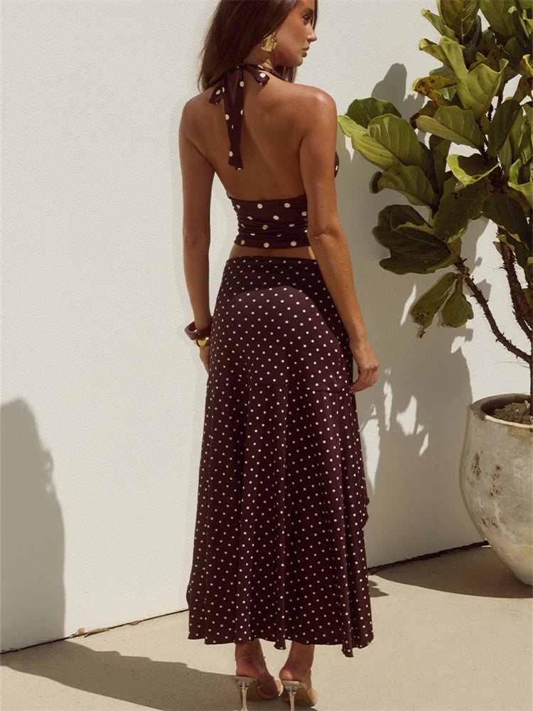 Yui Polka Dot Halter Two Piece Set