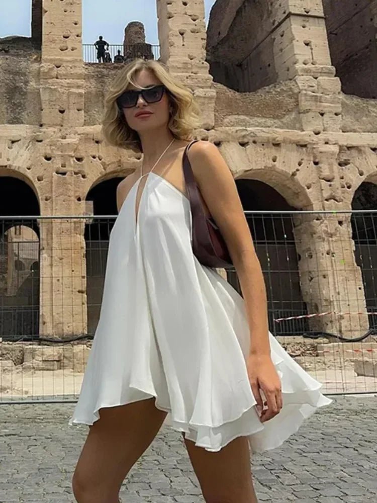 Καλοκαιρινό φόρεμα με ακάλυπτους ώμους και cut-out λεπτομέρειες Zinnia