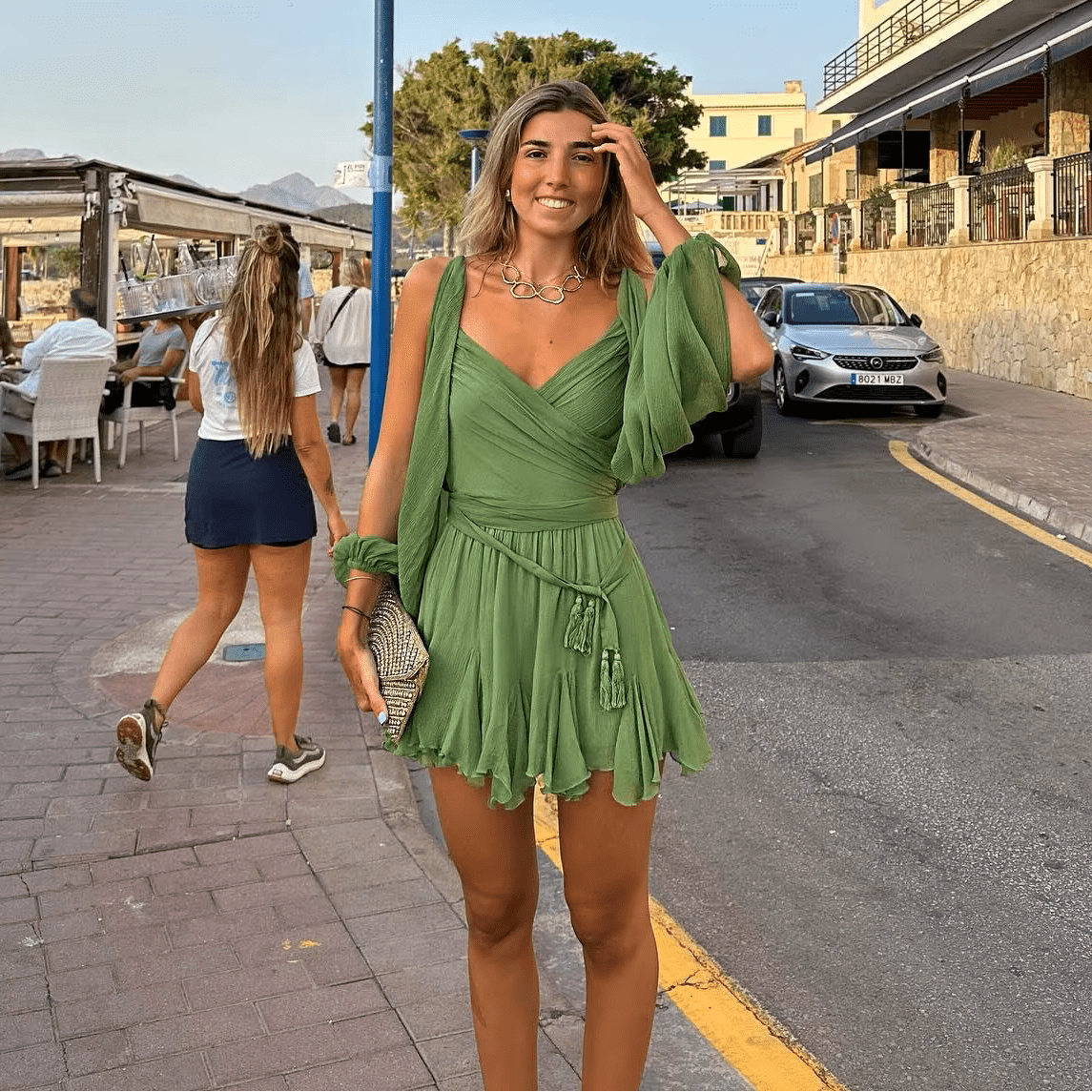 Zoe Creamsicle V-Neck Mini Dress