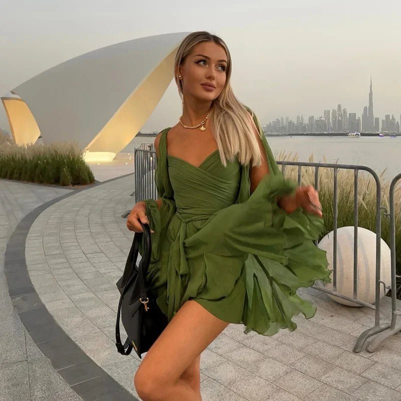 Zoe Creamsicle V-Neck Mini Dress